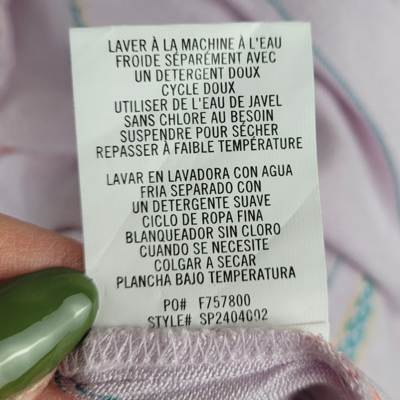 O'Neill Womens Kayden Striped Peplum Camisole Size L Orchid Adjustable Strap NWT - Picture 6 of 10